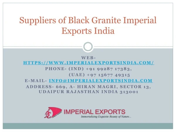 Suppliers of Black Granite Imperial Exports India