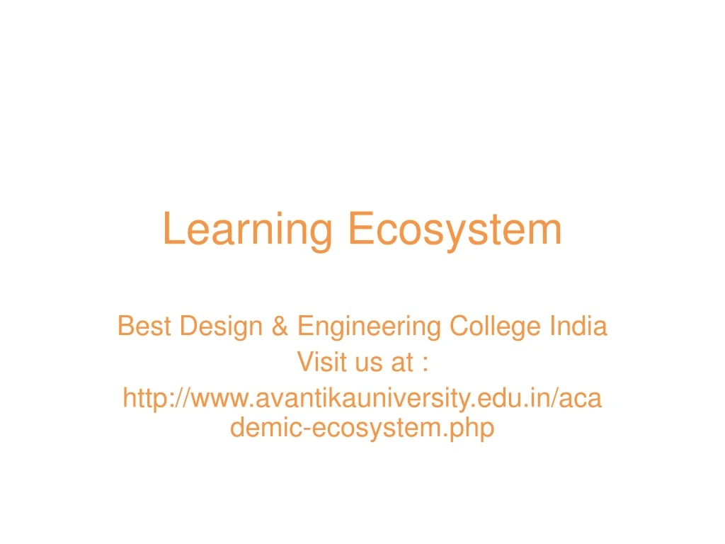 learning ecosystem