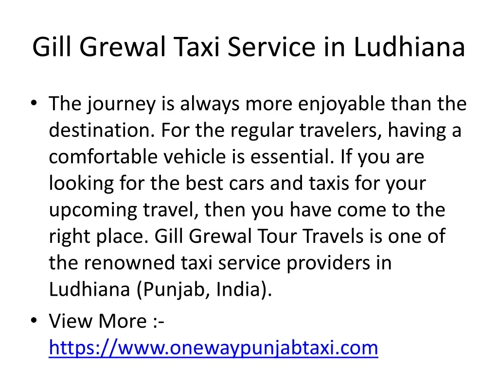 gill grewal taxi service in ludhiana