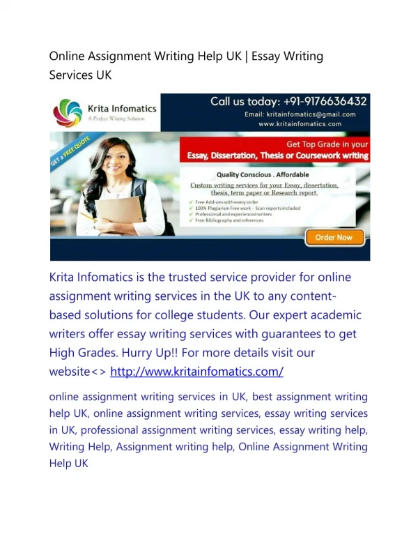Online Assignment Writing Help UK | Essay Writing Services UK