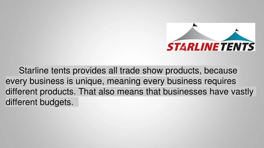 starline tents provides all trade show products