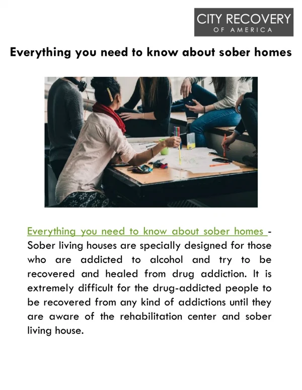 Everything you need to know about sober homes