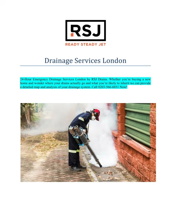 Drainage Services London