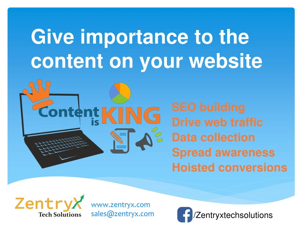 give importance to the content on your website