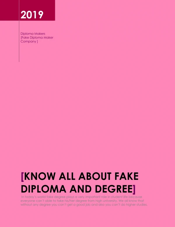 Know all about fake diploma and fake degree