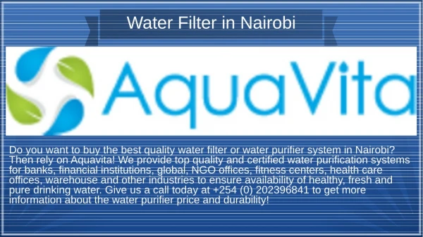 Best Quality Water Filter in Nairobi