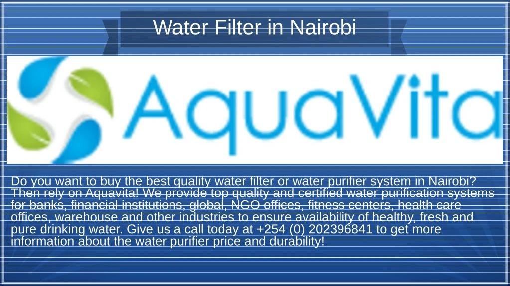 water filter in nairobi