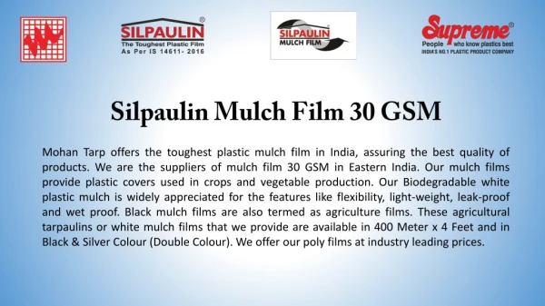 Silpaulin Mulch Film 30 GSM