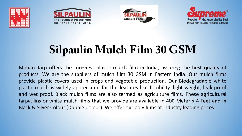silpaulin mulch film 30 gsm
