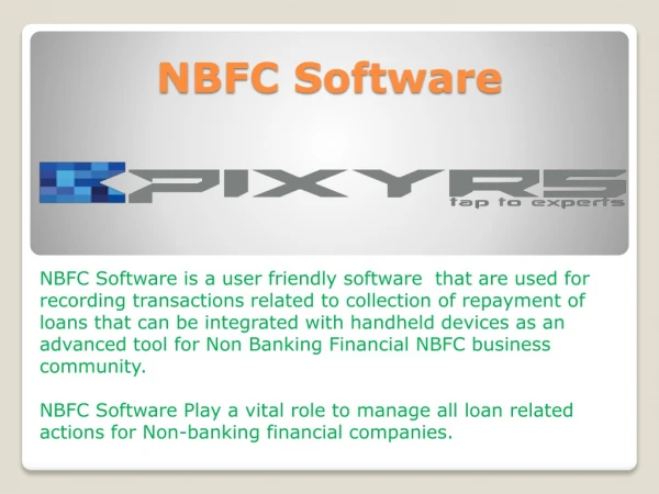 Pixyrs NBFC Software Development comapny India