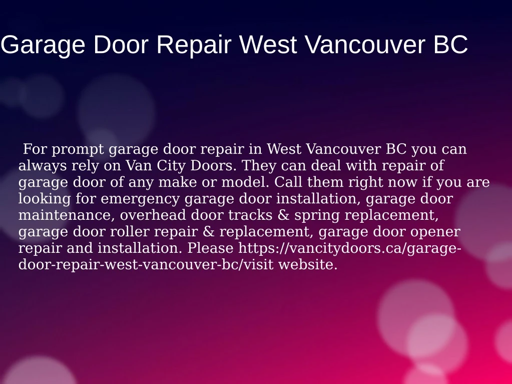 garage door repair west vancouver bc