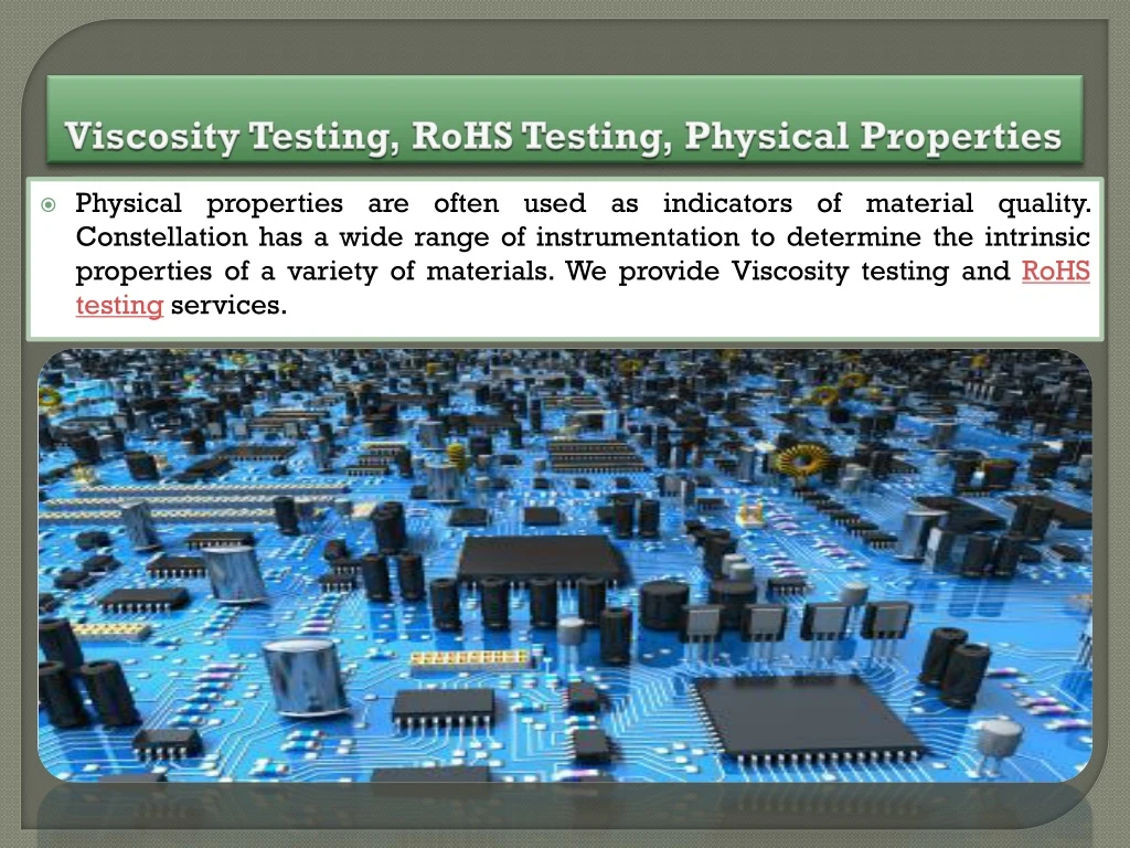 viscosity testing rohs testing physical properties