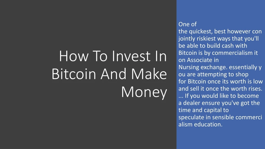 how to invest in bitcoin and make money