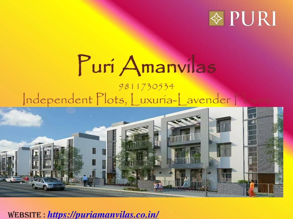 puri amanvilas 9811730534 independent plots luxuria lavender floors