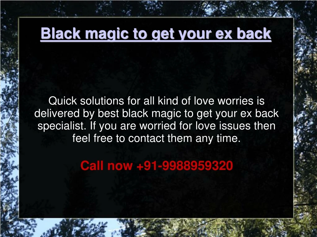 black magic to get your ex back