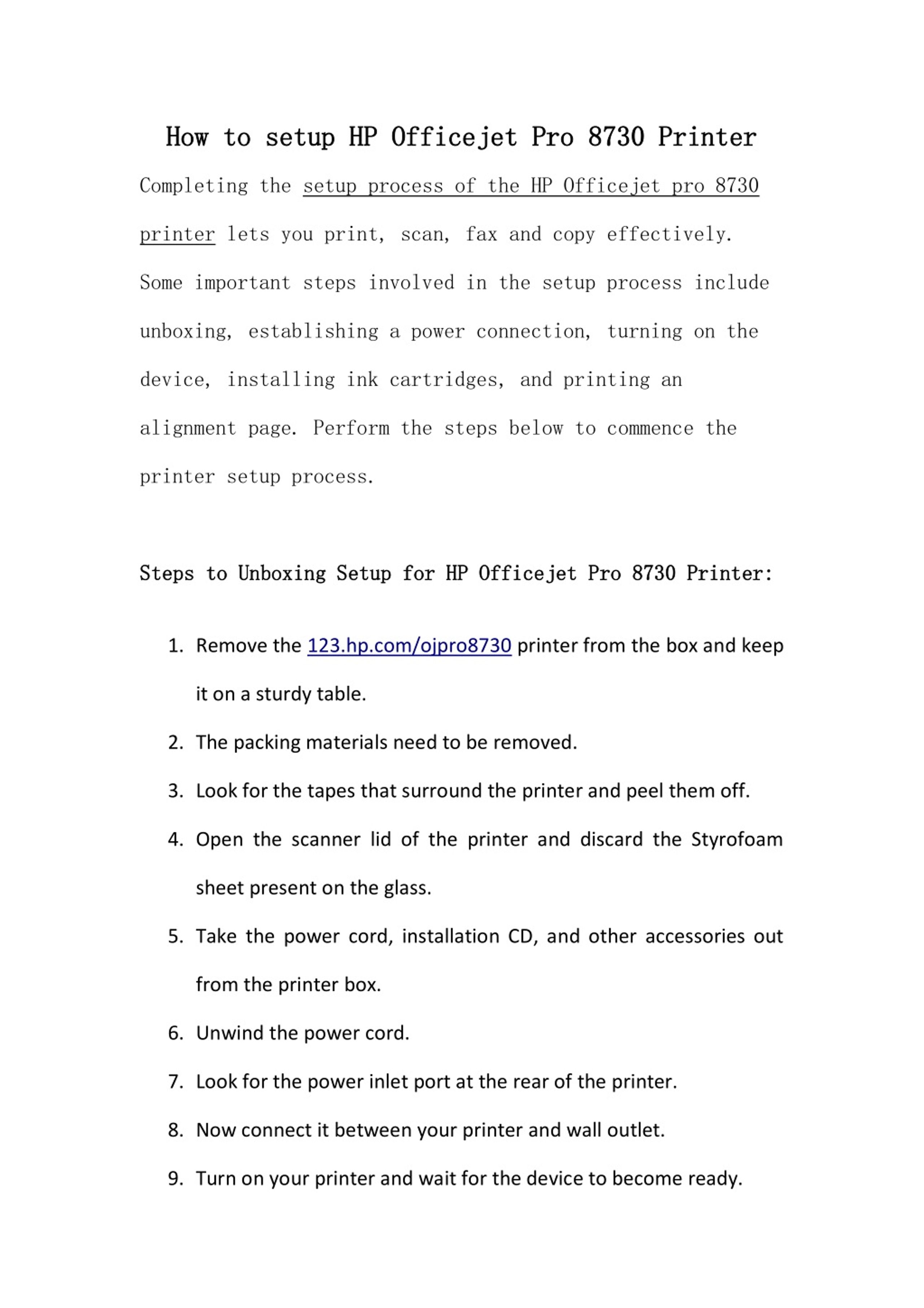 PPT - How to setup hp officejet pro 8730 printer PowerPoint ...