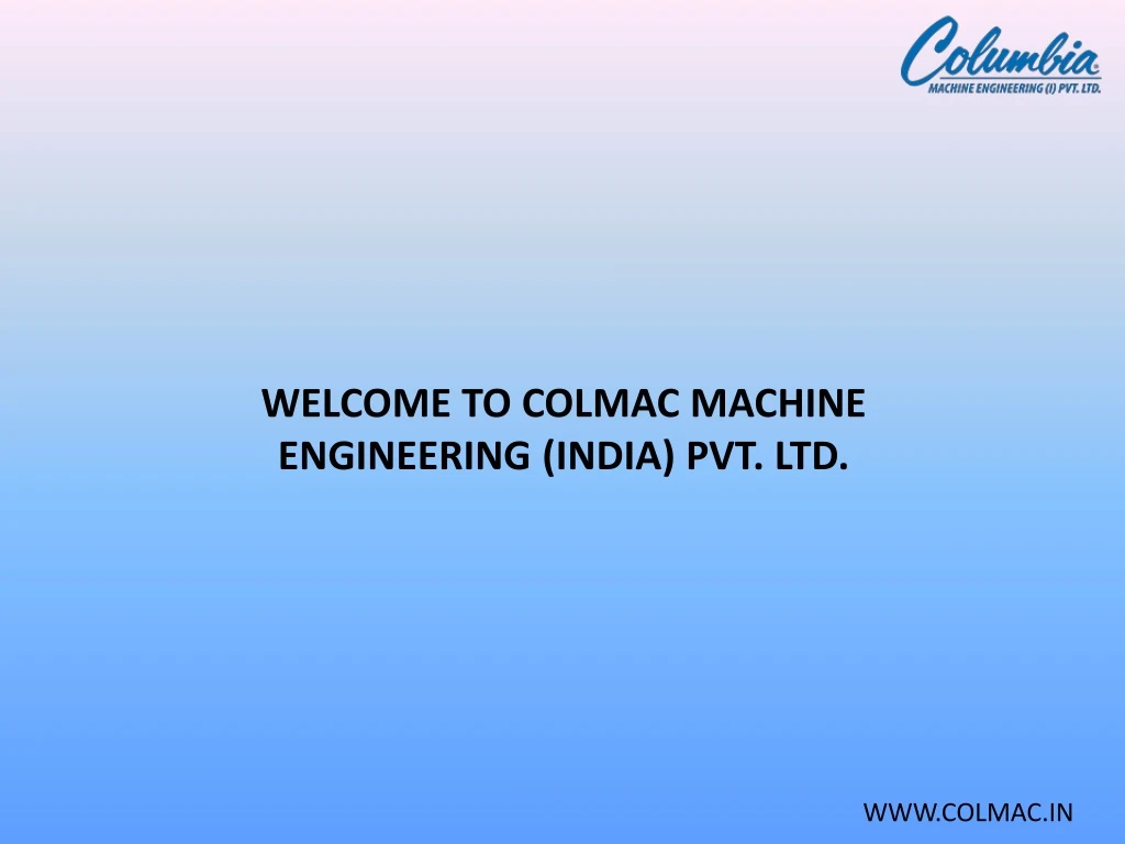 welcome to colmac machine engineering india