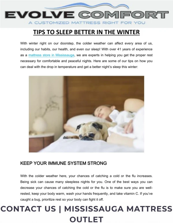 Tips To Sleep Better In The Winter