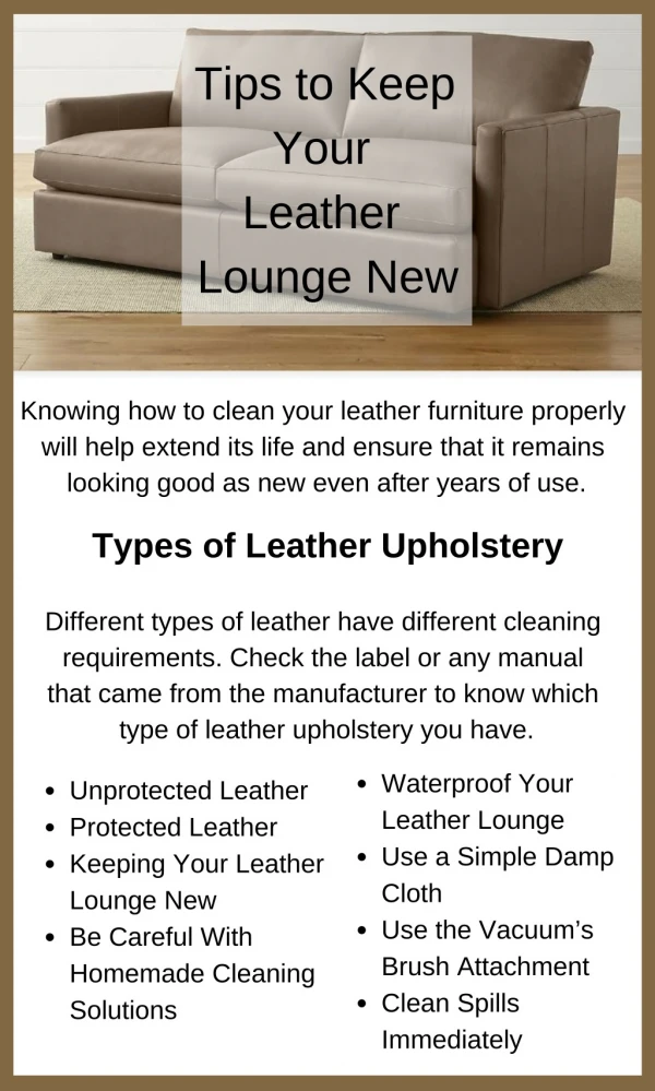 How To Keep Your Leather Lounge New