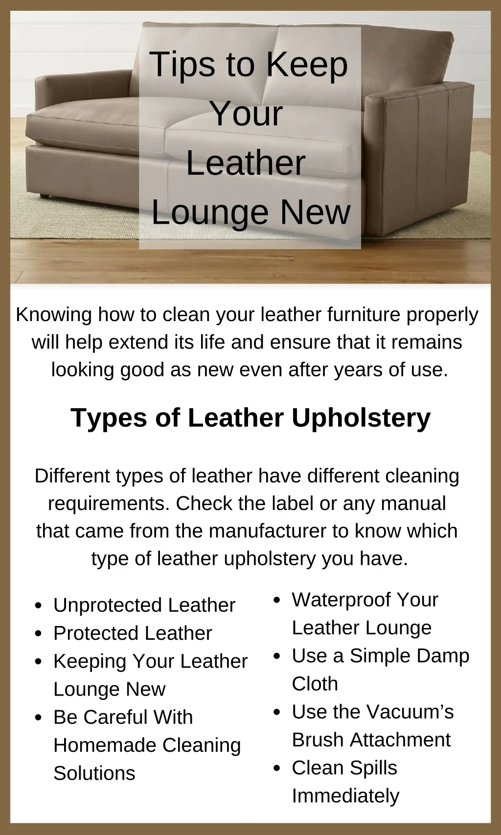 tips to keep your leather lounge new