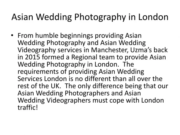 Asian Wedding Photography London