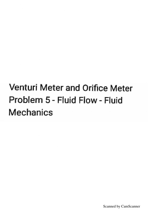 Fluid Mechanics and Machinery