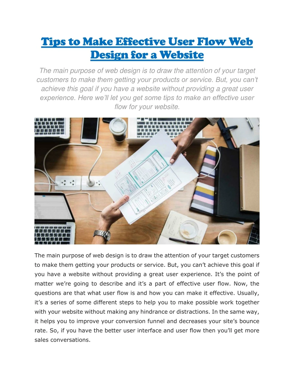 tips to make effective user flow web design