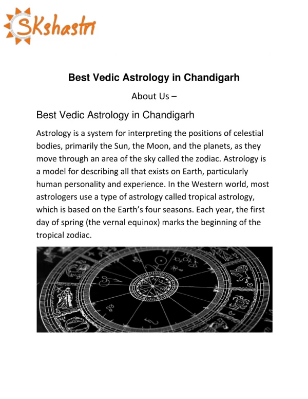 Best Vedic Astrology in Chandigarh