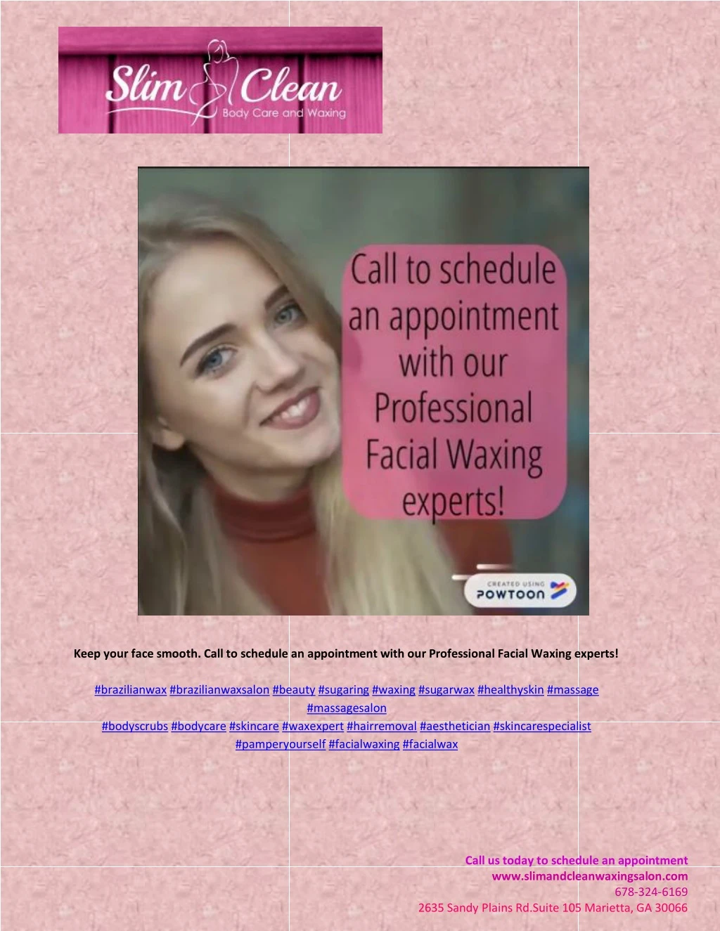 keep your face smooth call to schedule