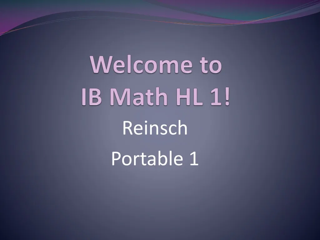 welcome to ib math hl 1