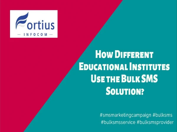 How Different Educational Institutes Use the Bulk SMS Solution?