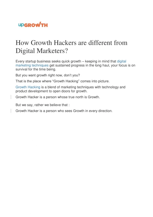 How Growth Hackers are different from Digital Marketers?
