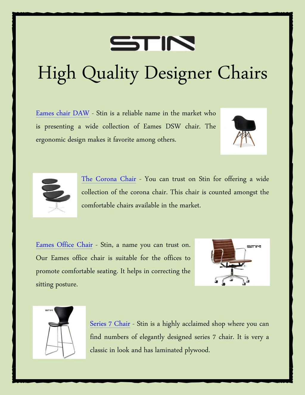 high quality designer chairs eames chair daw stin