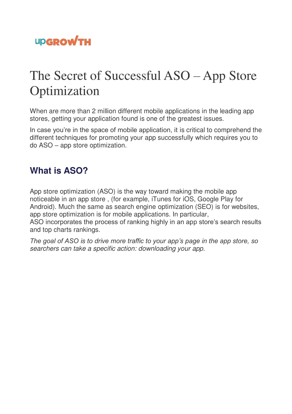 the secret of successful aso app store