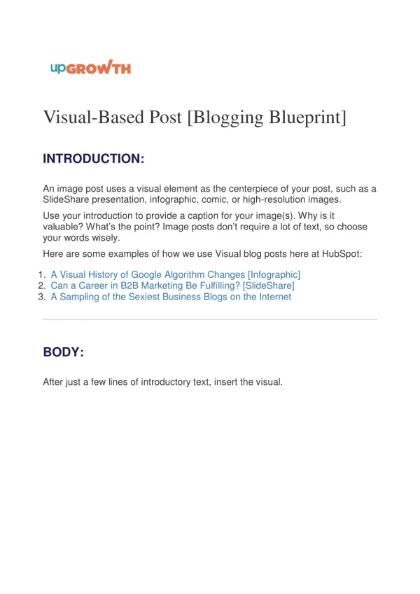 Visual-Based Post [Blogging Blueprint]