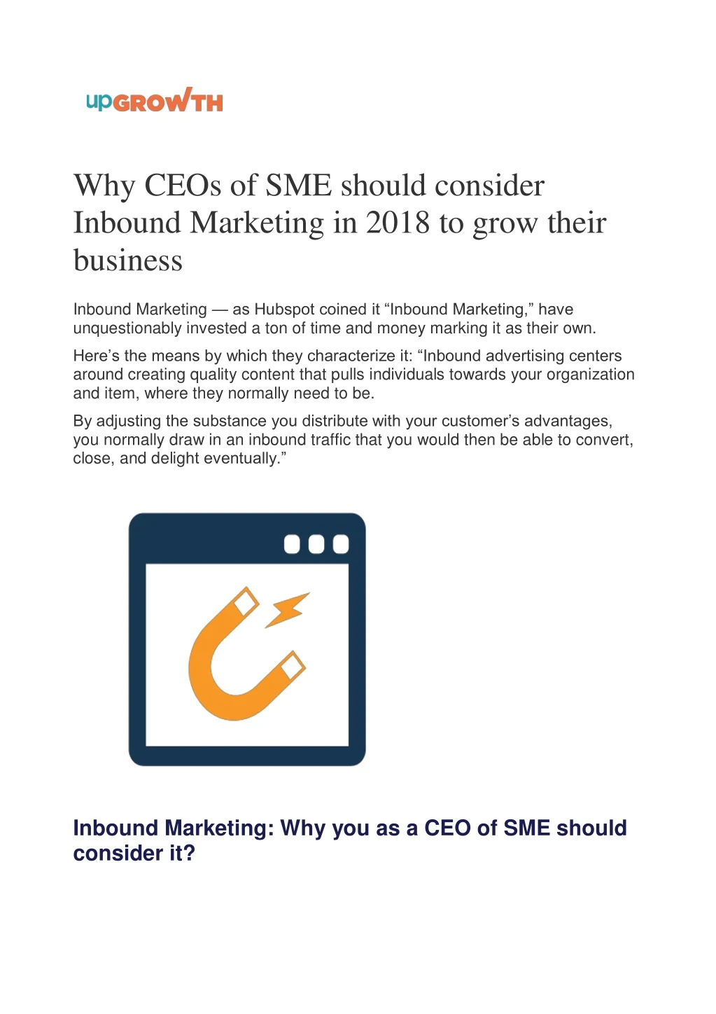 why ceos of sme should consider inbound marketing