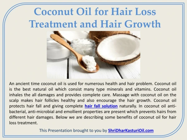 Coconut Oil for Hair Loss Treatment and Hair Growth