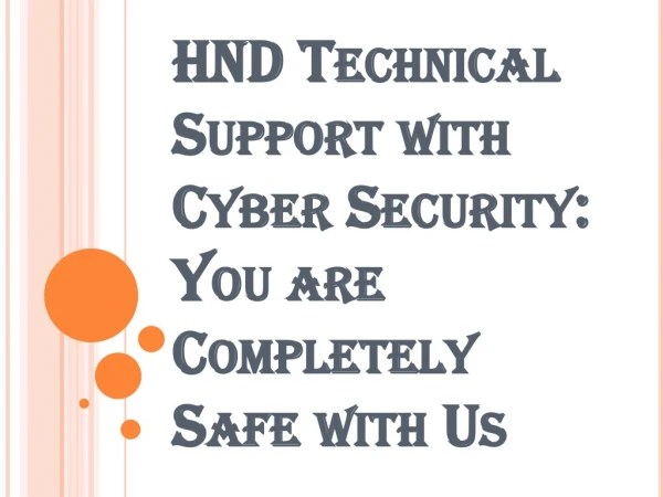 Best HND Technical Support with Cyber Security