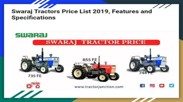 Swaraj Tractor Price List In India