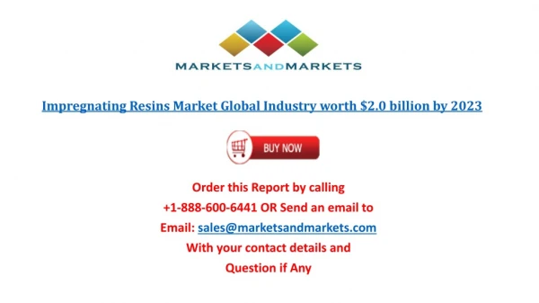 Impregnating Resins Market Research Report- Forecast to 2023