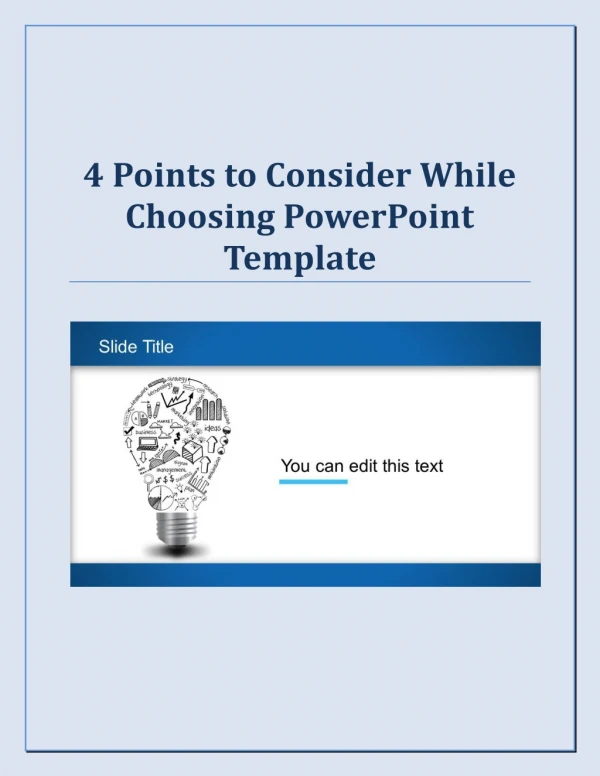 4 Points to Consider While Choosing PowerPoint Template