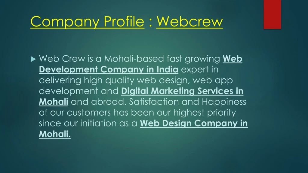 company profile webcrew