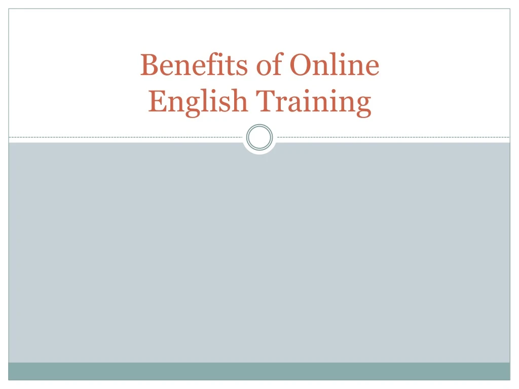 benefits of online english training