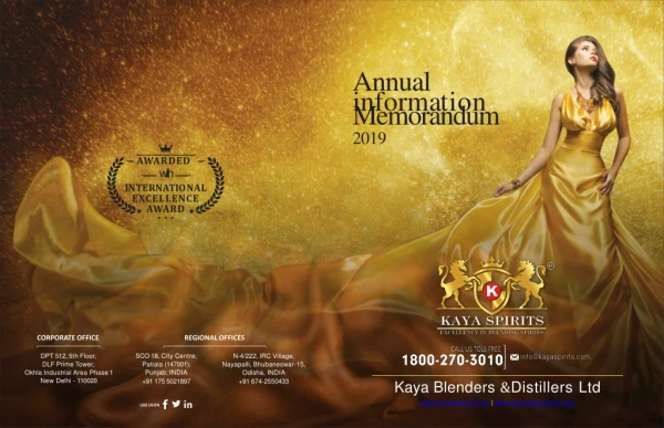 Kaya Spirits Annual Information Memorandum 2019 | Business Plan