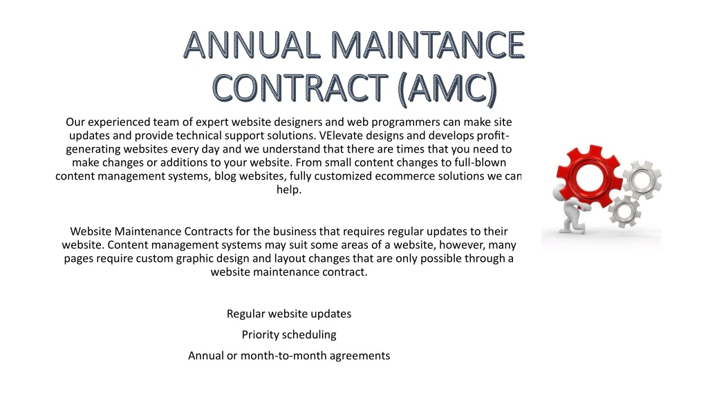 annual maintance contract amc