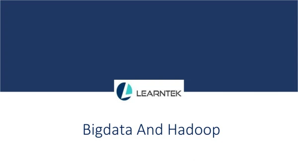 Big Data and Hadoop Training