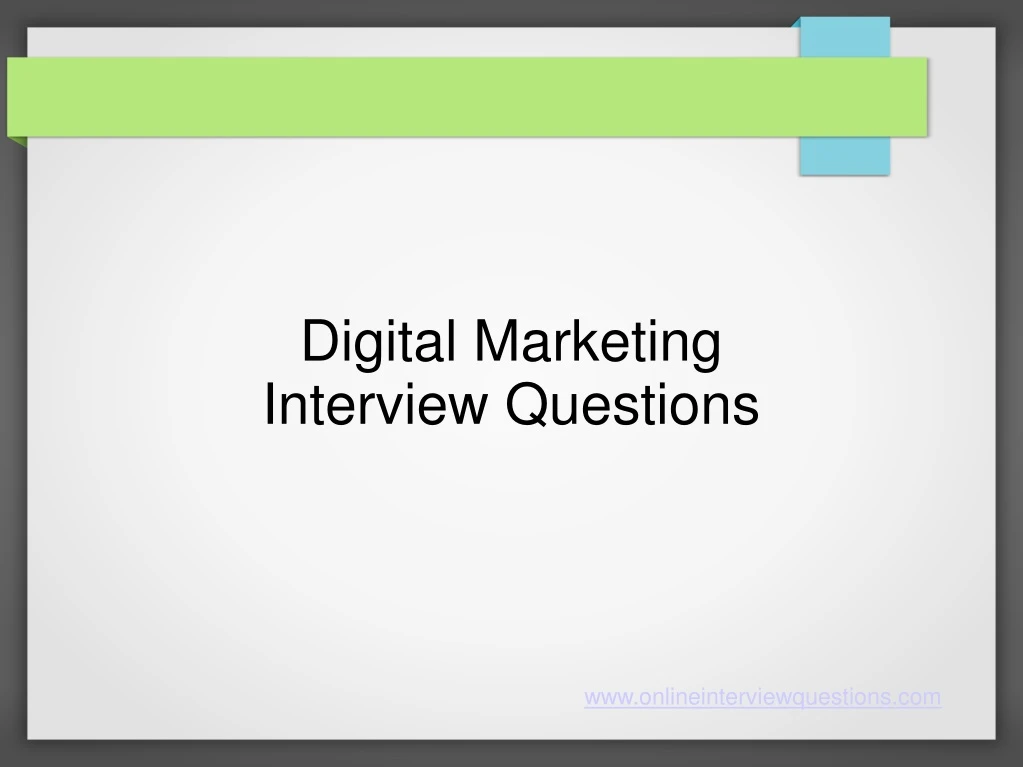 digital marketing interview questions