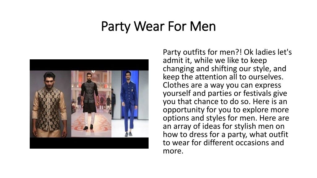 party wear for men