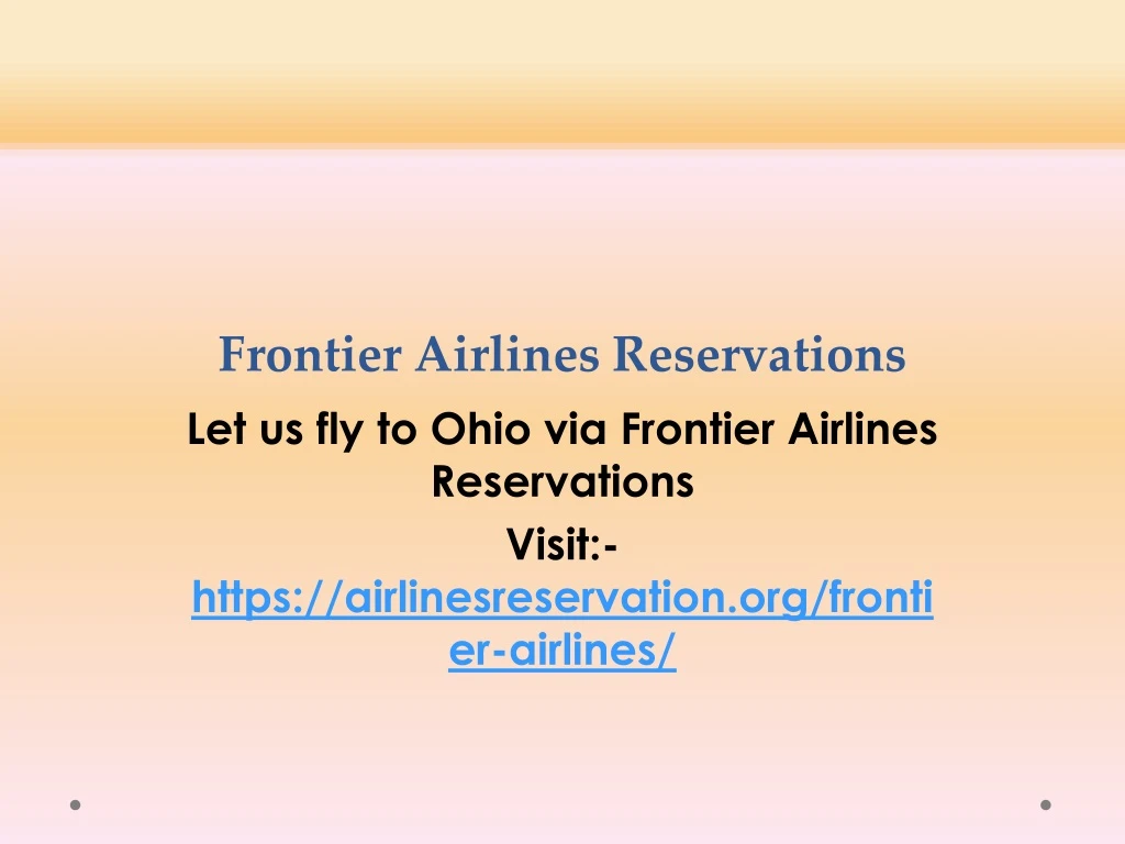 frontier airlines reservations let us fly to ohio
