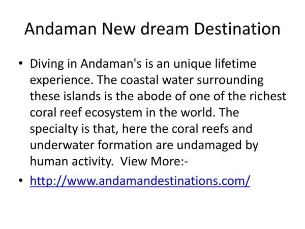 Andaman New dream Destination